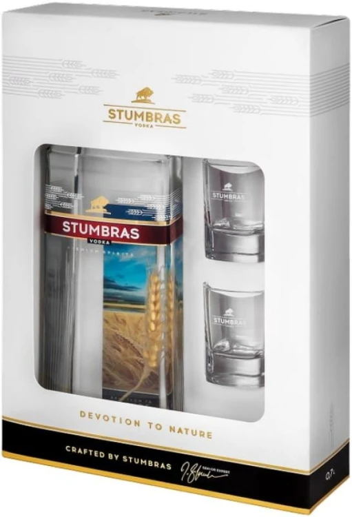 Wódka Stumbras Centenary 40% 700 ml + 2 kieliszki.jpg