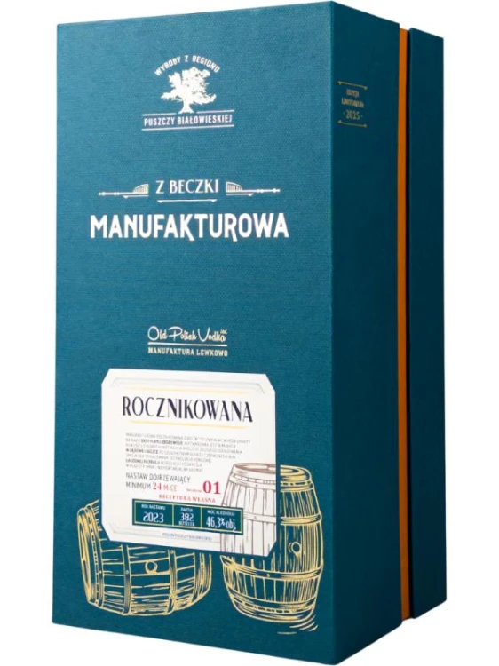 Wódka Manufakturowa z Beczki nr 02 + kieliszki 46,6% 0,7L.jpg